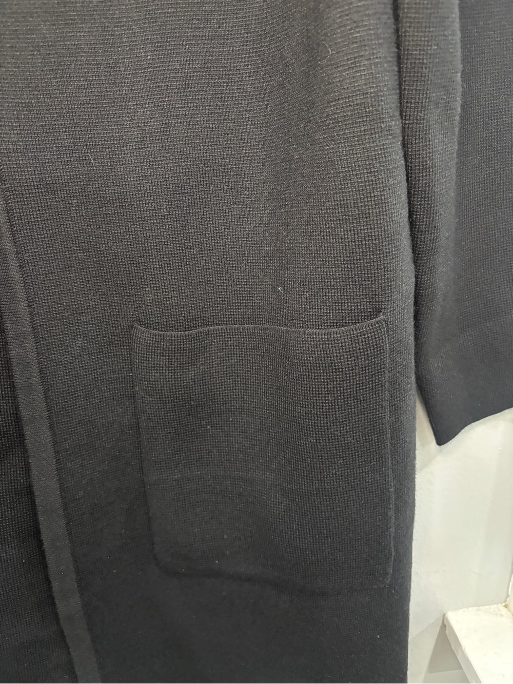 Women's black Open Front Cardigan Long Coatigan Sweater M - Picture 8 of 9